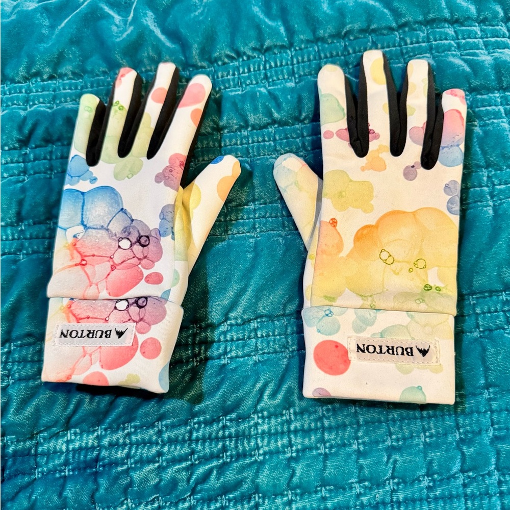 Burton Kids’ Snowboard or Ski Touch-n-Go Liner Gloves with Grip